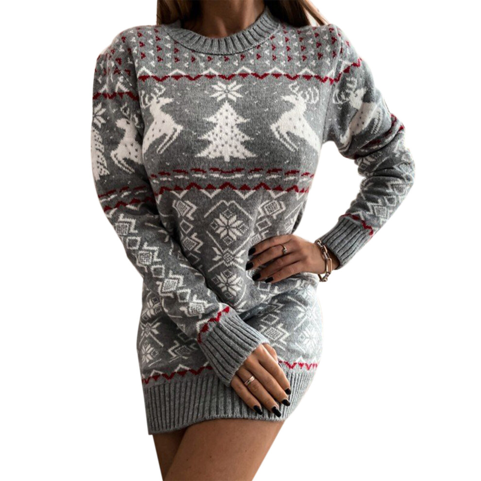 Christmas Dress for Women Winter Autumn Clothing Long Sleeve Knitted Pullover Casual Party Mini Dress Years Xmas Clothes-image-OPC-PBQDYYK-NEW