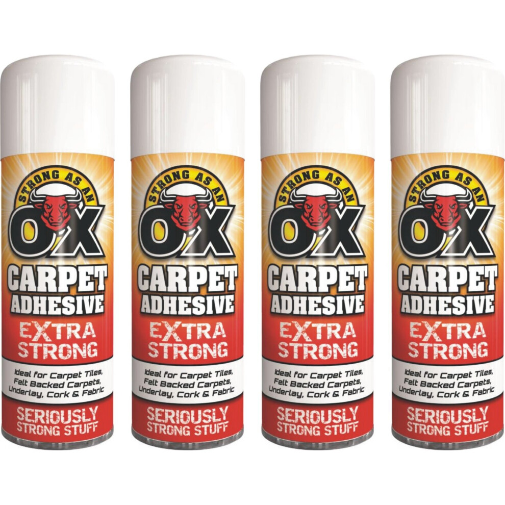 4 X 500ml MultiPurpose Spray Adhesive Glue, Paper Craft Carpet Fabric