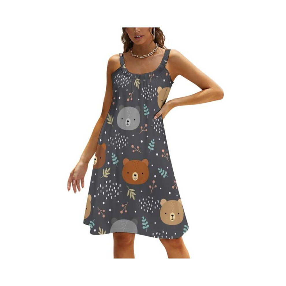 Model Funny Skull Women?s Dress Summer Casual Sleevless 3D Cartoon Print Beach Dress Women Ladies Loose Dresses-image-OPC-PBQF28G-NEW