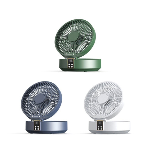 (White) Remote Control Wireless Wall Mounted Circulation Air Cooling Fan with LED Light 1