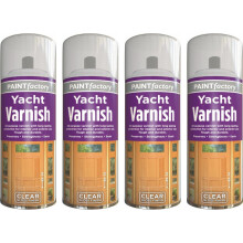 4 x 250ml Clear Yacht Varnish Spray Exterior Interior Waterproof