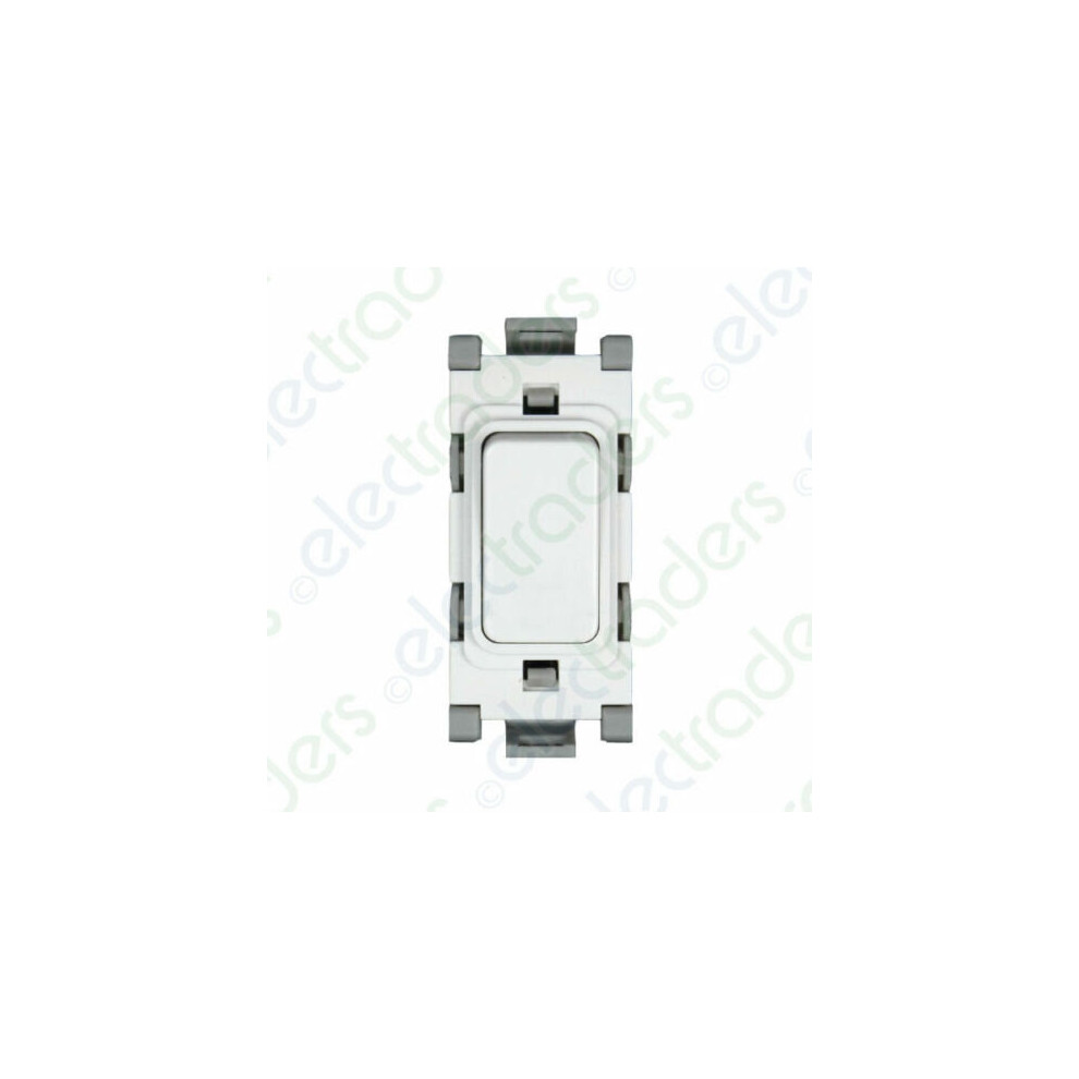 Deta G3514 Gridswitch 20 Amp Double Pole Unmarked (White) 5016211135146