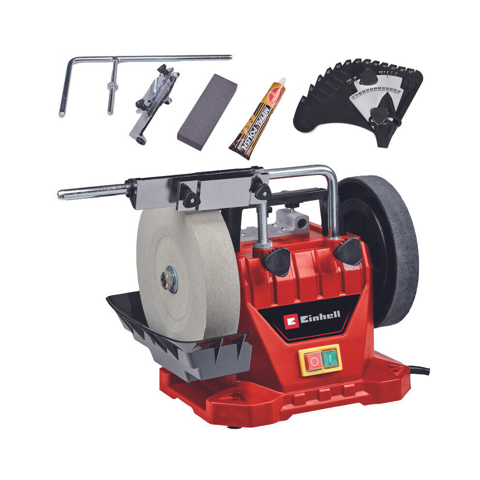 Einhell Wet Bench Grinder - Includes Wet Grinding Wheel And Accessory Kit - Powerful 125W - Smoother Sanding/Grinding - TC-WG 200