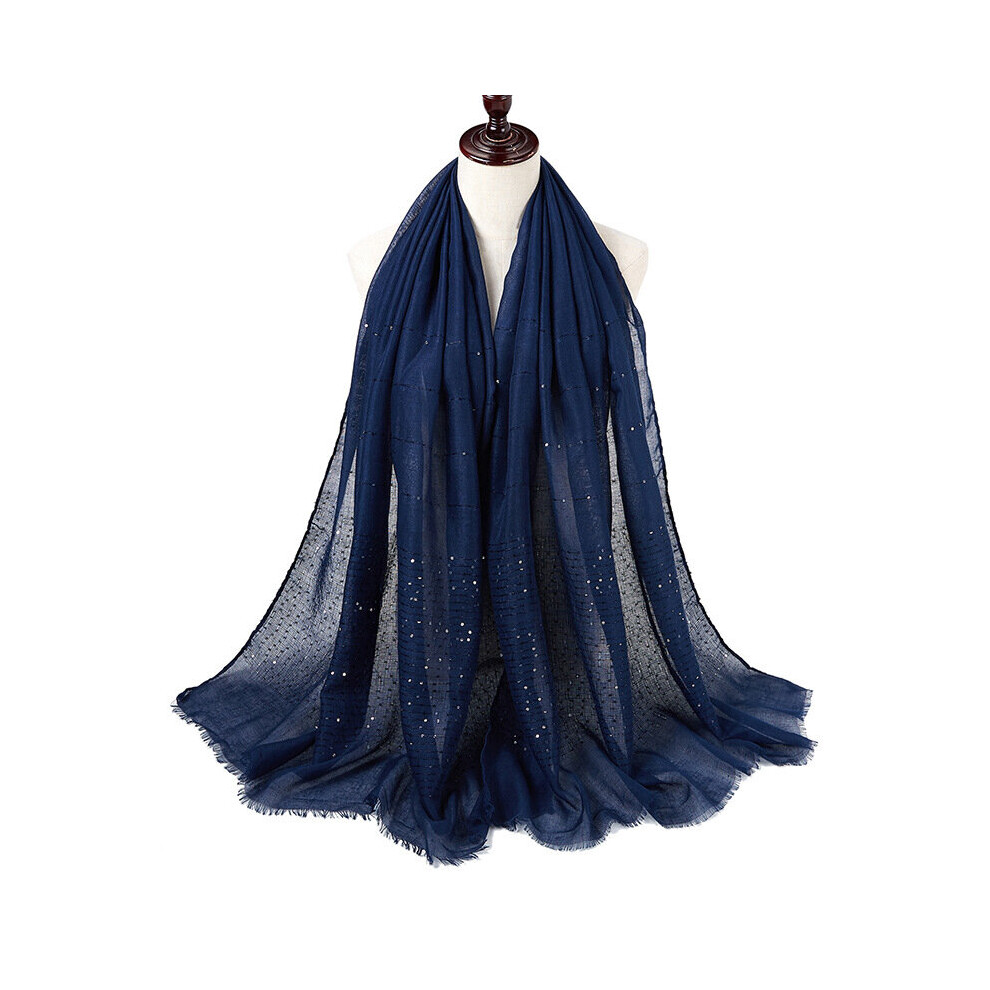 Sequins Cotton Scarf Muslim Hijabs For Women Headscarf Soft Cotton Linen Tassel Sequins Islamic Hijab Shawls And Wraps-image-OPC-PBQFCPJ-NEW