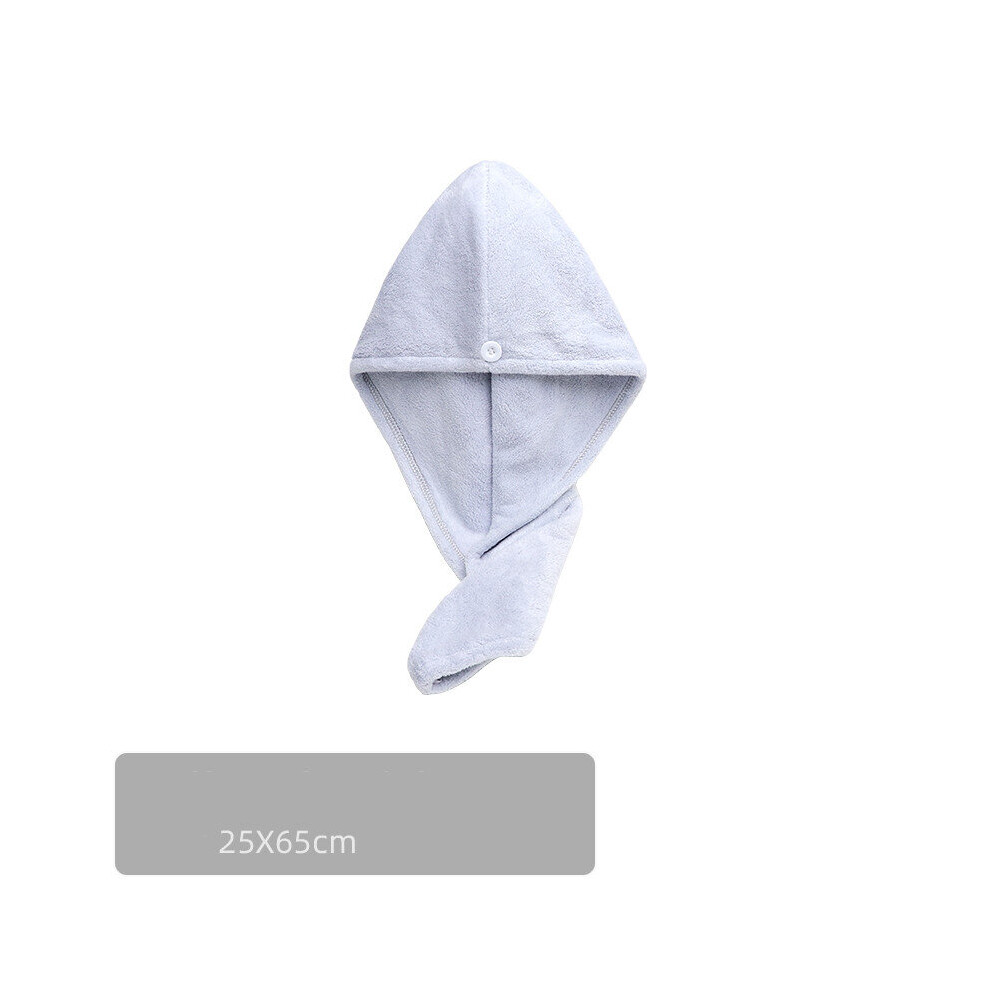Cartoon Rabbit Ears Coral Velvet Hair Drying Towel Bath Towel Quick Drying Turban Bathroom Women Hair Cap Wrap with Button-image-OPC-PBQFDV9-NEW