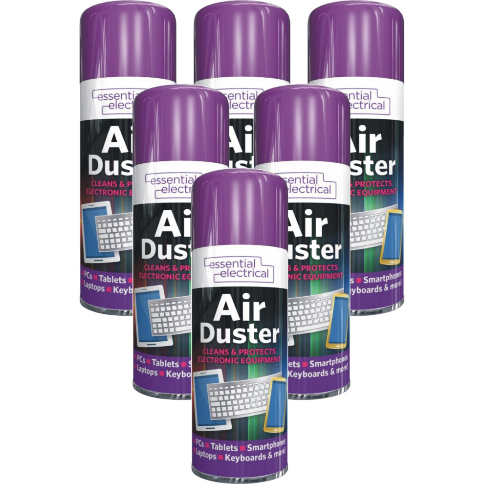 6 x 200ML Air Duster Spray PC Tab Laptop Keyboard Cleans Protect Spray