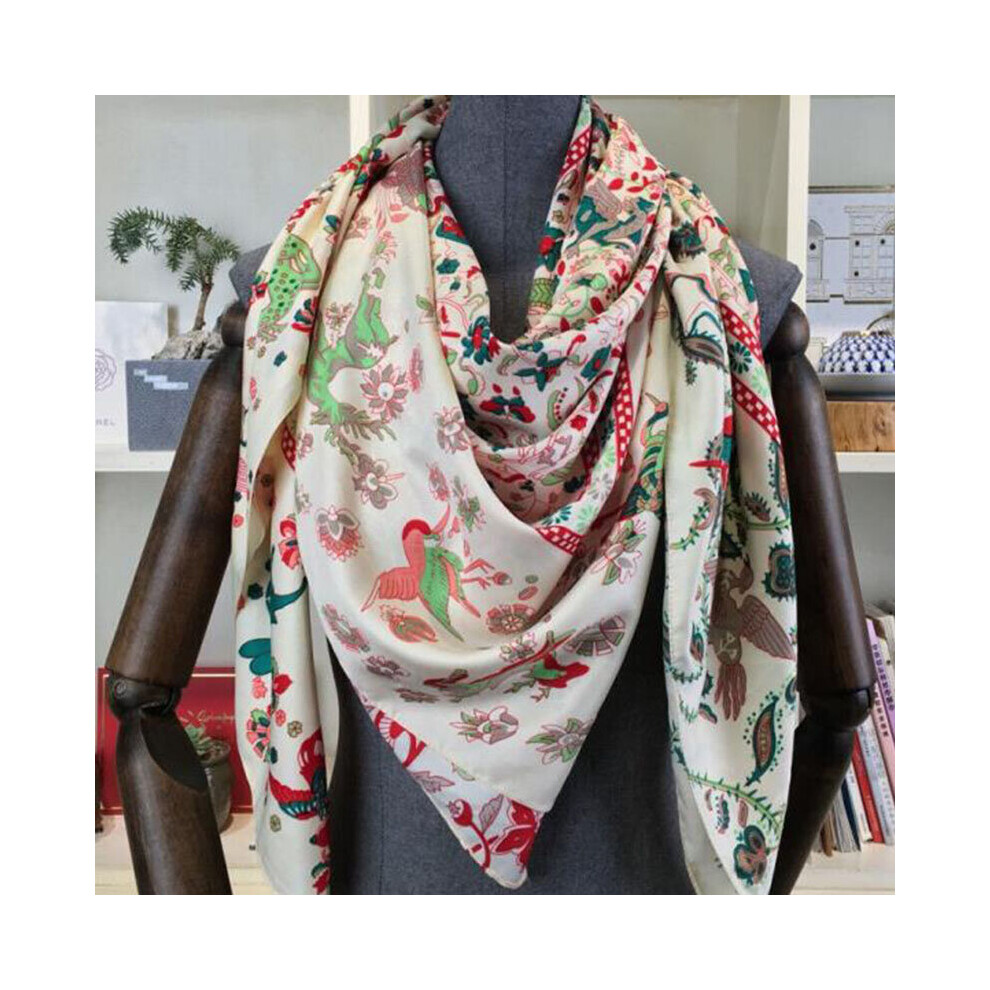 Silk Square Scarf Scarves For Women Foulard 130*130cm Soft Neckerchief Ladies Shawls Wraps Bandana Femme Printed Hijab-image-OPC-PBQFDXK-NEW