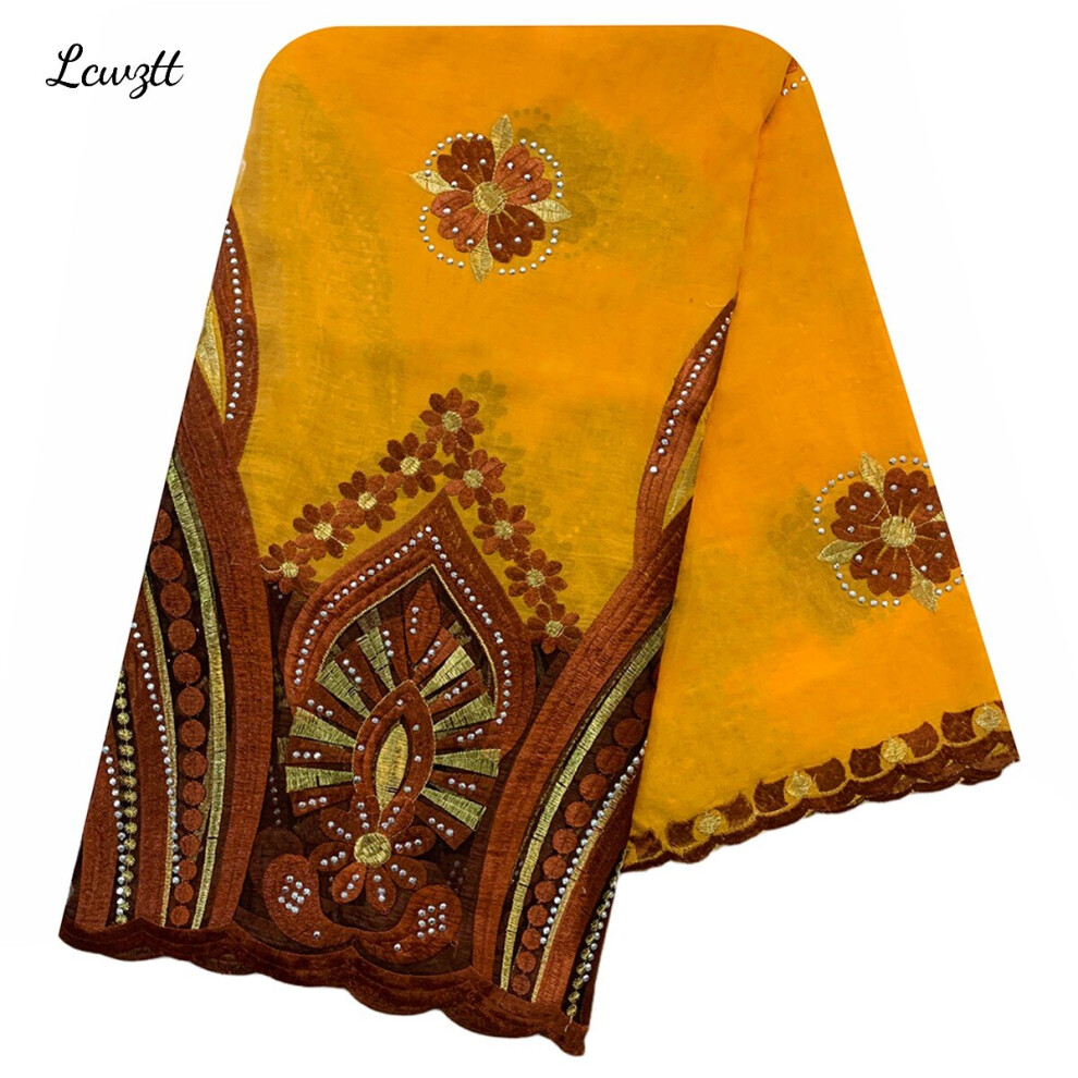 Muslim African Women Dubai Scarf Big Size Embroidery Cotton splicing with Net Women Hijab Scarf Sc-86-image-OPC-PBQFFDQ-NEW