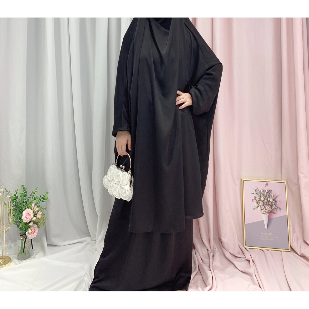 Ramadan Eid Muslim Prayer Garment Mother And Daughter Dress Abaya Jilbab Hijab Long Khimar Robe Islam Clothing Niqab Djellab-image-OPC-PBQFFTS-NEW