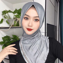 Slit Muslim Islamic Girls Instant Hijabs Scarf