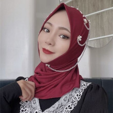 Pearls Handworking Muslim School Girls Easy Hijab Scarves