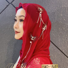 Butterfly Decor Chiffon Musulman Girls Shayla Hijba Moslem Shawls