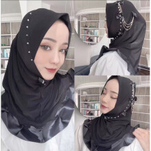 Muslim School Girls Ruffled Hijabi Headscarves Hood Wraps