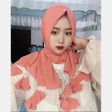 School Girls Arabian Muslim Long Bubble Chiffon Shawls Hijab Wraps
