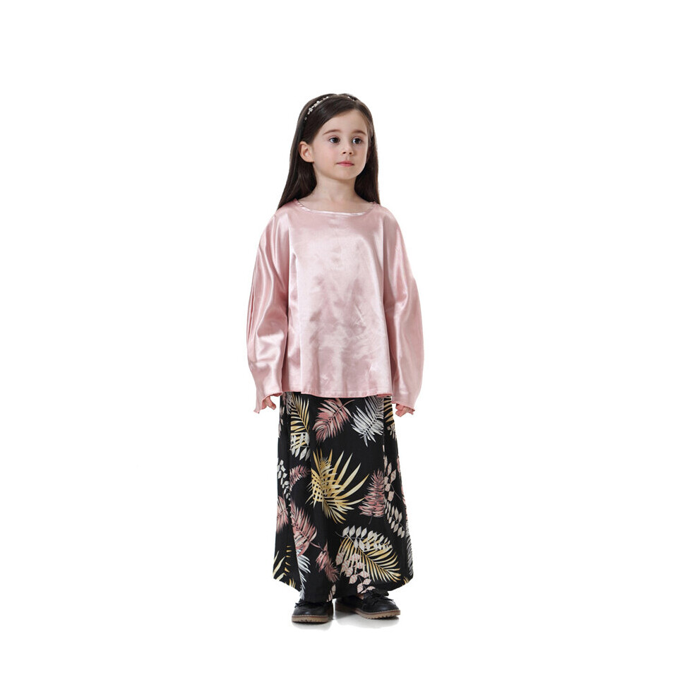 Children Muslim Abaya Hijab Set Girls Islamic Arabic Malaysia Dubai Printed Kaftan Robe Gown Ramada Prayer Clothing-image-OPC-PBQFHCQ-NEW