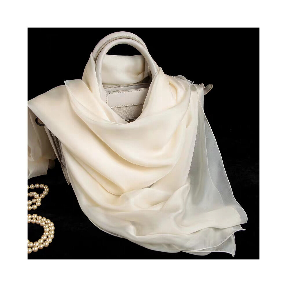 100% Real Silk Hijab Long Scarf Beach 180*90 cm Scarves Beige Burgundy Rose Red Purple Green Yellow Orange Cape-image-OPC-PBQFHM5-NEW