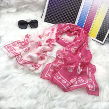Silk Girls Skull Wraps Shawls Poncho Kerchief Hijab Beach Gradient Female Women Scarf