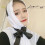 Triangular Chiffon Hijab Muslim Gilrs Ribbon Wrap 4