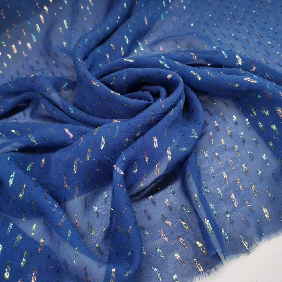 Silk Saree Dirac Shimmer Metallic Hijab Scarf Fabric DIY Sewing Material-image-OPC-PBQFJ9Q-NEW
