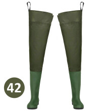 (UK - 8 EU - 42) Nylon Thigh Hip Waders Waterproof Fly Coarse Fishing Muck Wader Thigh Boots