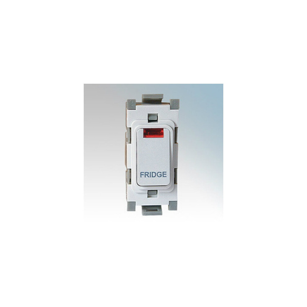 Deta G3577 Grid Switch 20 Amp Dp With Neon Marked 'Fridge' (White) 5016211357715