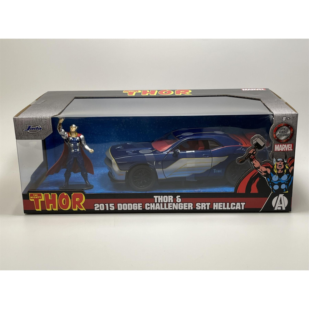 Thor Figure and 2015 Dodge Challenger SRT Hellcat 1:24 Scale Jada 32186 253225032