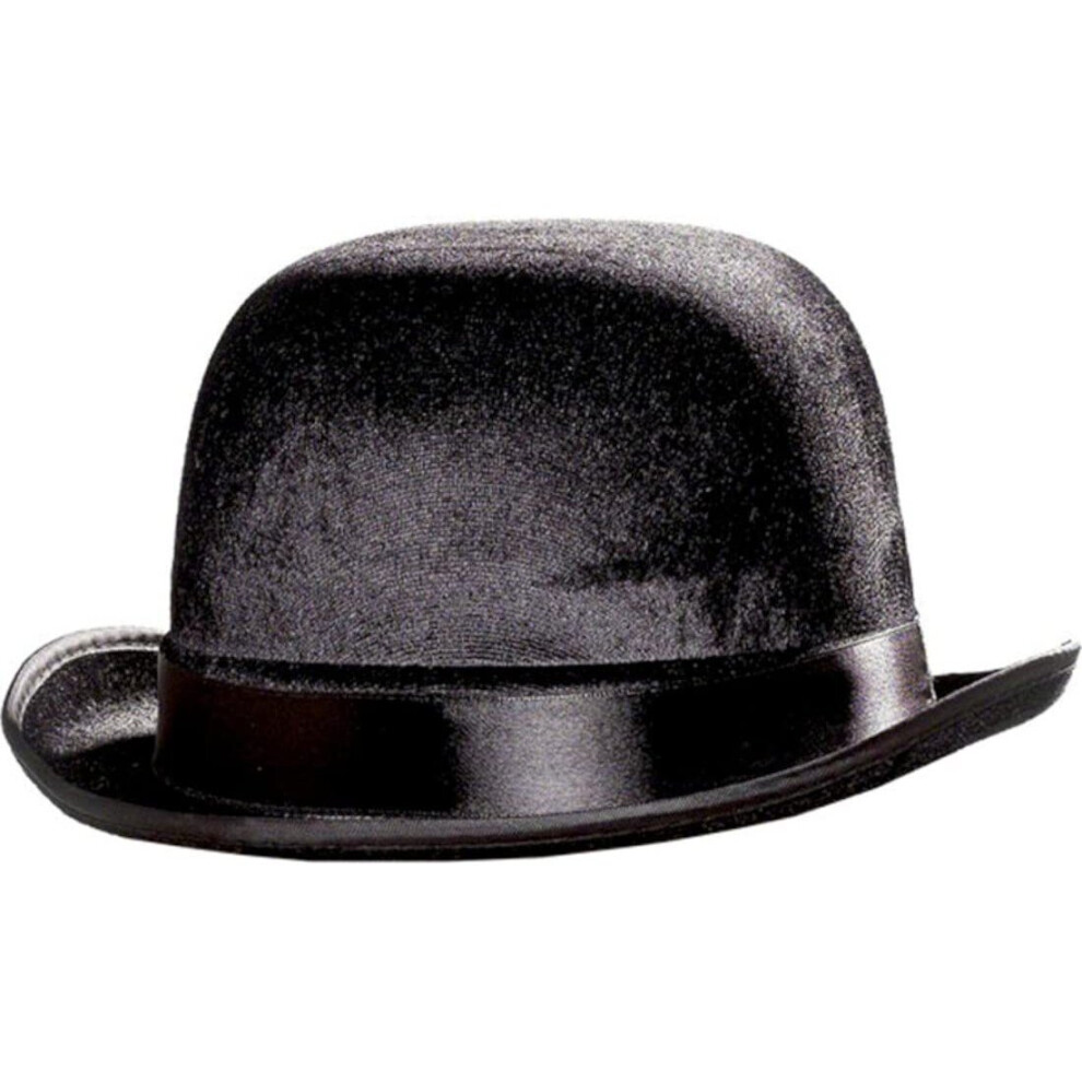 Quickdraw Supplies Black Bowler Hat Fancy Dress Adults Accessory Mens Womens Hat