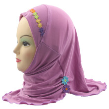 Girls Hijab Kids Muslim Islamic Scarf Shawls with Flowers for 2 to 7 old Girls