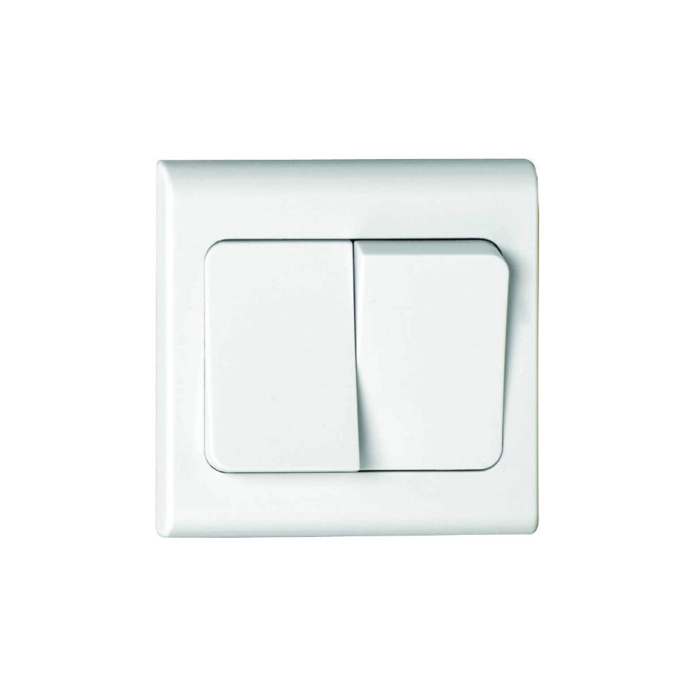 Deta S1346 Wide Rocker Light Switch 2 Gang 2 Way Sp 10 Amp 5029163013462
