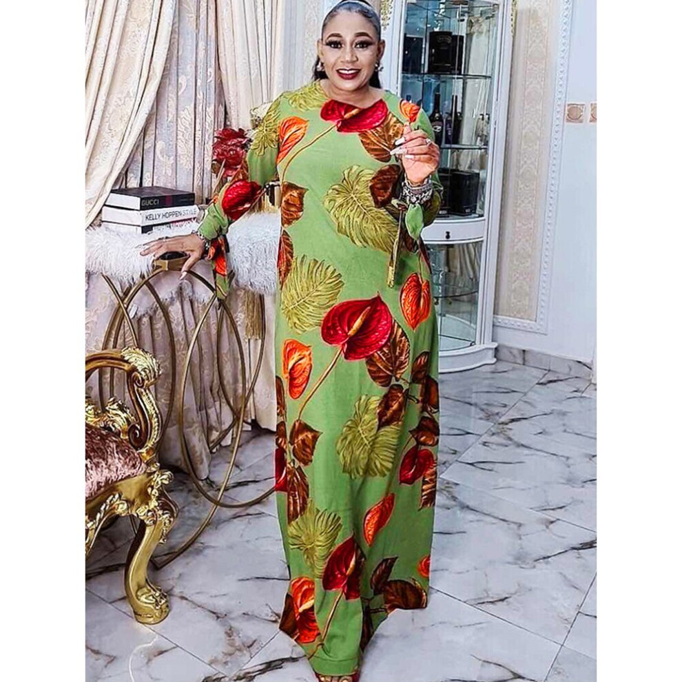 Muslim Dresses For Women African Dubai Turkey Maxi Robe O-neck Print Long Sleeve Novelty Dress Kanga Clothing Bouou-image-OPC-PBQFXPC-NEW