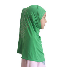 Muslim Girls Hijab Islamic Scarf Shawls Soft Stretch for 7 to 12 old Girls with Beauty Diamond Pattern