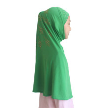 Muslim Girls Hijab Islamic Scarf Shawls Soft Stretch Material for 7 to 14 old Girls with Beauty Diamond Nice Pattern