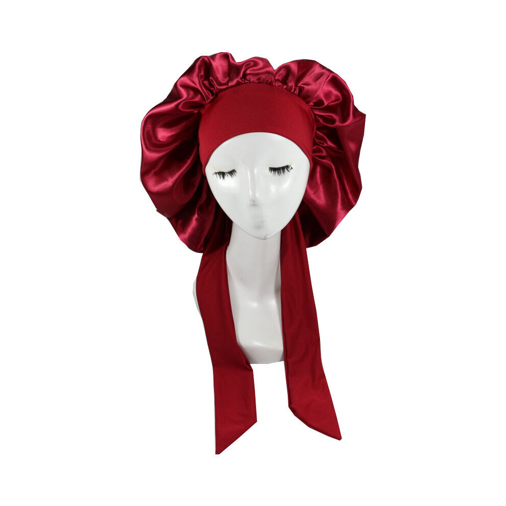 Multicoloured Women Satin Solid Sleeping Hat Night Sleep Hair Care Cap Bonnet Nightcap For Women Men Unisex Cap Silk Bonnet Shower Turban