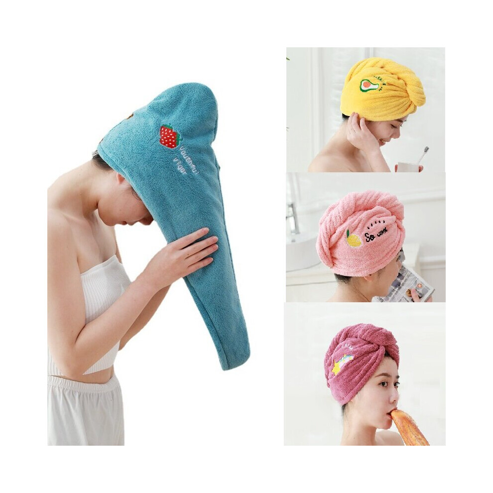 Multicoloured Magic Microfiber Shower Cap Embroidery Towel Bath Hats Dry Hair Cap Quick Drying Soft For Lady Turban Head
