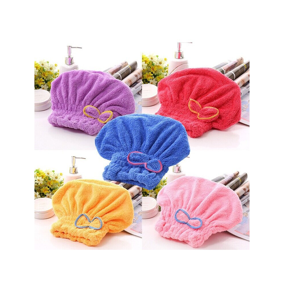Shower Cap for Women Hair Cap Microfibre Quick Hair Drying Bath Spa Bowknot Wrap Towel Hat Cap For Bath Bathroom Accessories