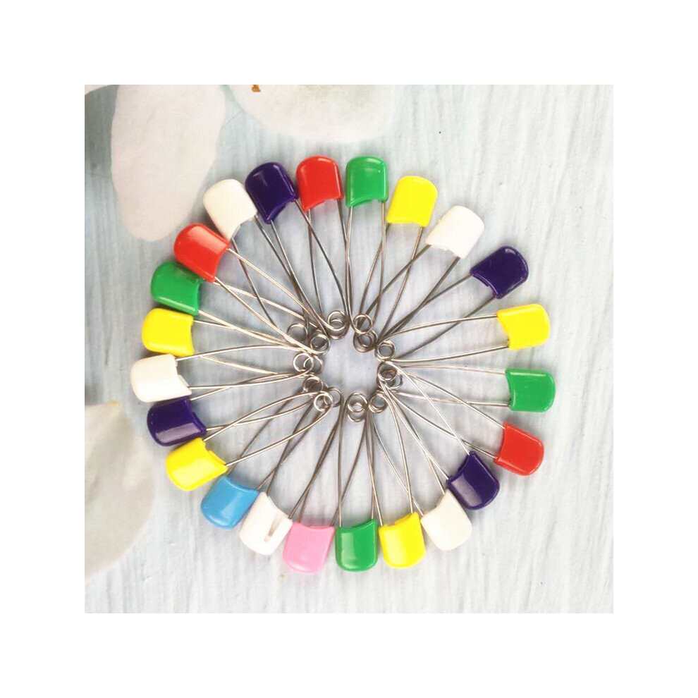 10Pcs 55Mm Colorful Plastic Head Safety Pin Safety Locking Baby Cloth Diaper Nappy Pins Multicoloured