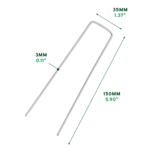 GardenKraft 26610 10-Pack Artificial Grass U-Pegs / Multi-Use Ground Pegs 1