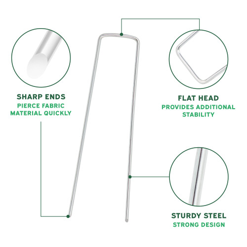 GardenKraft 26610 10-Pack Artificial Grass U-Pegs / Multi-Use Ground Pegs 2