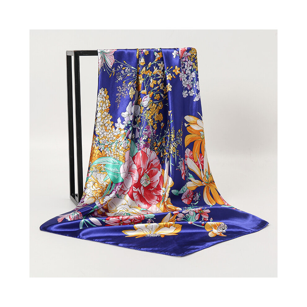 Women Spring Summer Square Scarf 90*90cm Satin Silk Scarves Headscarf Female Foulard Beach Bandana Ladies Neckerchief Hair band-image-OPC-PBQG26R-NEW