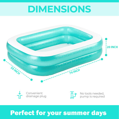 BESTWAY INFLATABLE FAMILY PATIO GARDEN RECTANGULAR PADDLING SWIMMING