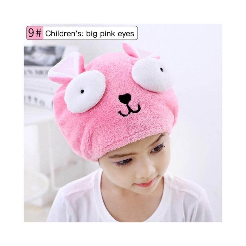 Cartoon Kids Shower Cap Microfiber Hair Fast Drying Dryer Towel Cap Head Wrap Hat Turban Bathing Tool Women Absorbent Towel Cap