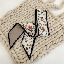 small silk scarf light euphonious silk scarf hair ribbon female double-sided tie bag with neck scarf