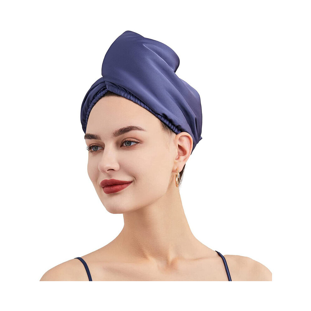 Orange,Multicoloured Thicken Satin Hair Drying Cap Women Double Layer Water Absorption Hair Towel Shower Cap Coral Fleece Turban