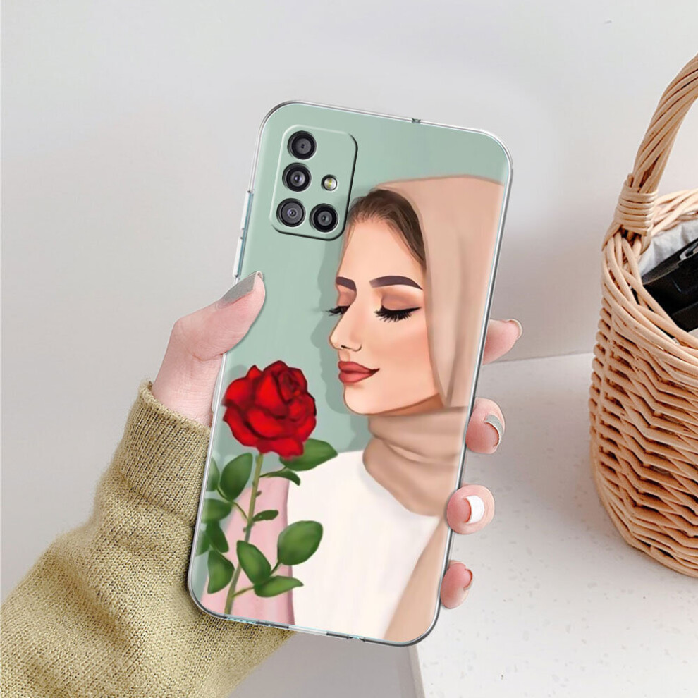 Woman Crown Hijab Face Muslim Gril Case For Galaxy A51 A71 A21s A31 A12 A32 A91 A11 A52 5G Transparent Protection Cover Multicoloured 885489118091