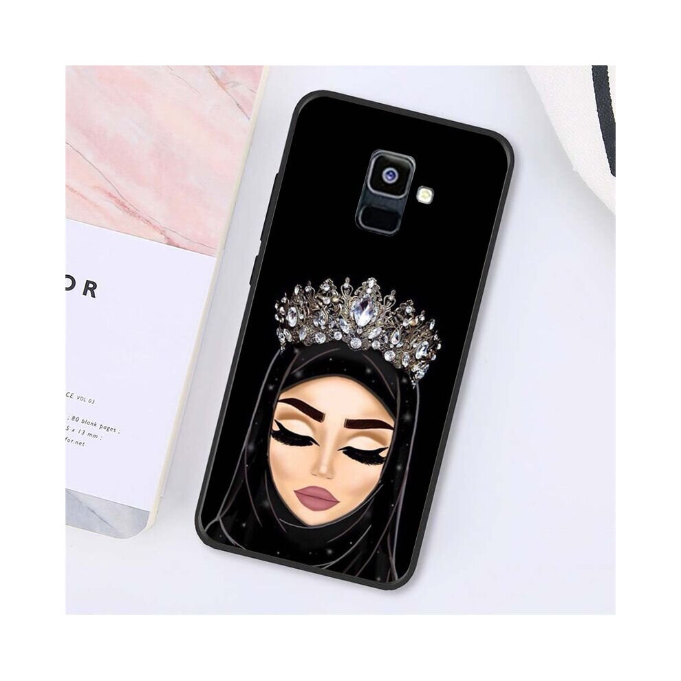 Yinuoda Muslim Gril Eyes Woman Hijab Face Crown Flower Phone Case For Galaxy A7 A50 A70 A40 A20 A30 A8 A6 A8 Plus A9 Multicoloured 885489121602