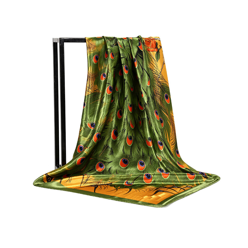 90*90 silk scarf for women Square Silk Scarf Satin Print Hijab Scarves Muslim Pareo Bandana Female Shawl Wrap Headband Foulard-image-OPC-PBQG68S-NEW