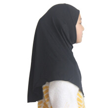 Muslim Girls Kids Hijab Islamic Scarf Shawls No Decoration Soft and Stretch Material for 7 to 12 old Girls