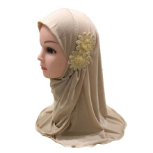 Muslim Flower Hijab for Kids Girls Full Cover Scarf One Piece Amira Instant Headscarf Wrap Islamic Arab Prayer Hijabs 2-7 Year