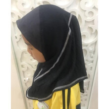 Muslim Kids Girls Amira Hijab Islamic Head Cover Shawl Scarf Arab One Piece Hat Patchwork Neck Cover Turban Ramadan Bandanas