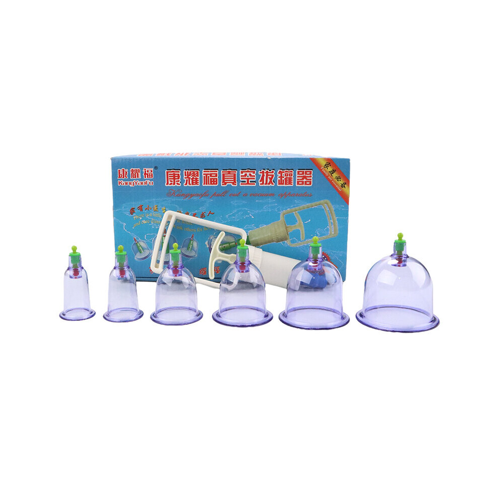 6 PCS Vacuum Cupping Set Chinese Medical Cupping Cups Cans Suction Cup Therapy Back Body Detox Massage Anti Cellulite Massager